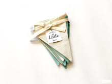 Charger l'image dans la galerie, Guirlande de fanions BICOLORE : Lin NATUREL et coton COULEUR unie