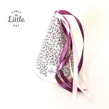 Charger l'image dans la galerie, Chapeaux fête pointu et ruban : FLEURIS LILAS