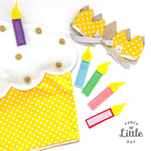 Load image into Gallery viewer, Cake chair cover: YELLOW with POLKA DOTS
