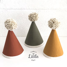 Load image into Gallery viewer, Party hat: CHOICE OF COLOR AND POMPOM
